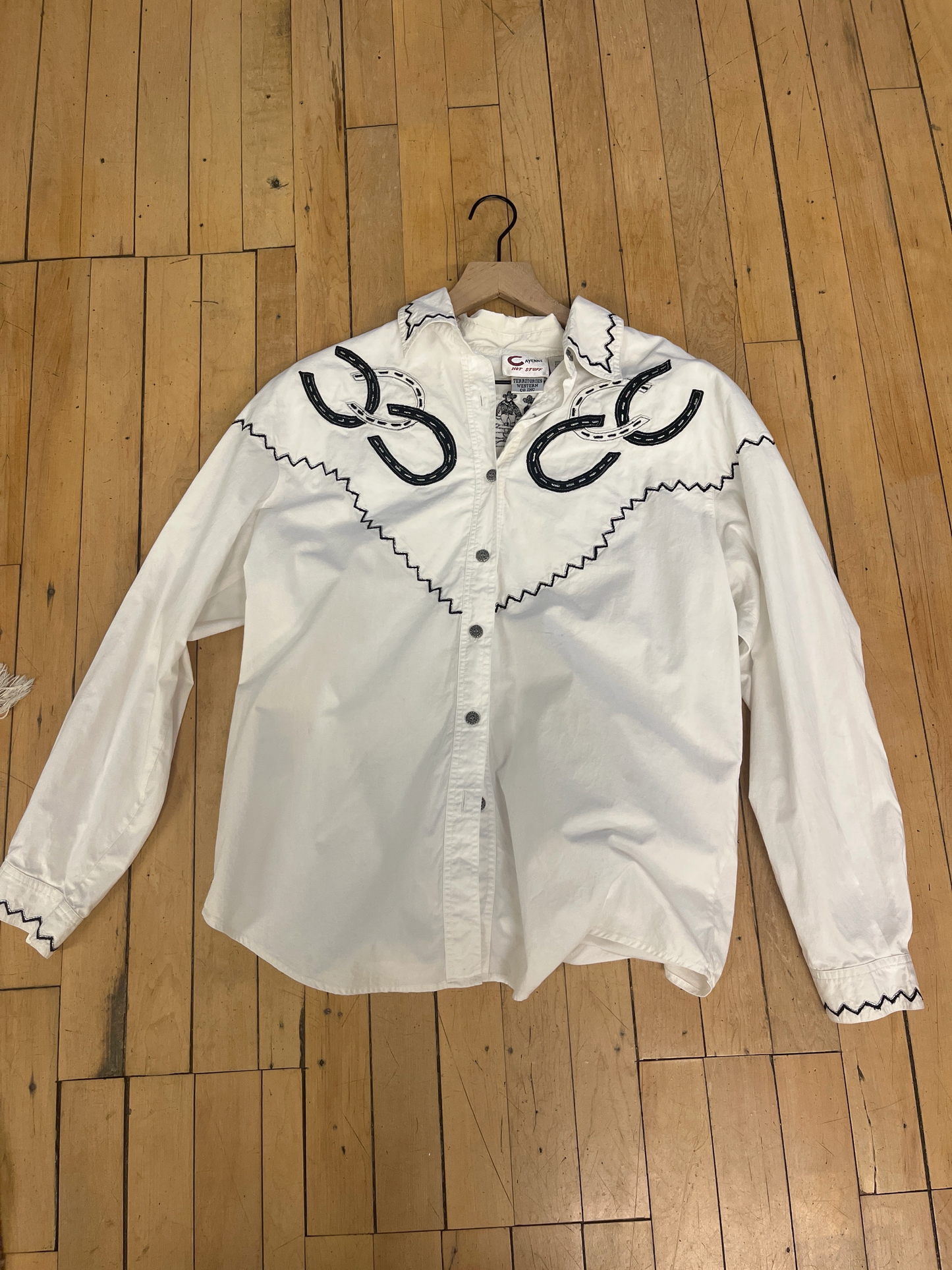 VINTAGE CAYENNE EMBROIDERED WESTERN BUTTON UP (M)