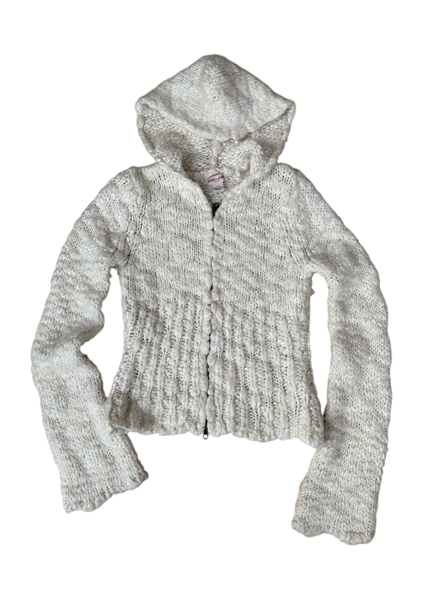 VINTAGE GUESS JEANS WOOL BLEND KNIT ZIP UP (L)