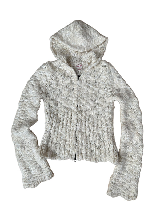 VINTAGE GUESS JEANS WOOL BLEND KNIT ZIP UP (L)