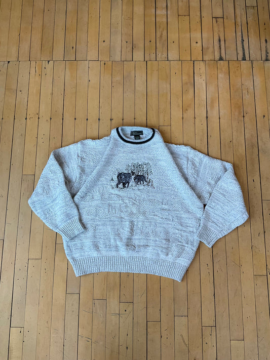 VINTAGE EMBROIDERED WOLVES SWEATER (XXL)