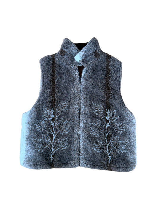 VINTAGE FAUX FUR LEAF VEST (XXL)