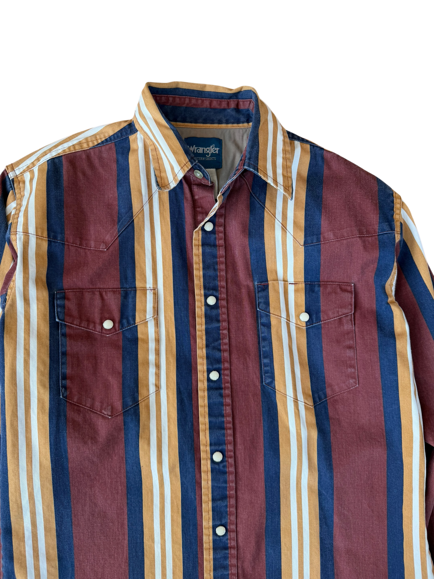 VINTAGE WRANGLER PEARL SNAP YELLOW STRIPE (M/L)