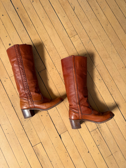 70'S VINTAGE DEXTER LACE UP BOOTS W/ ORIGINAL BOX