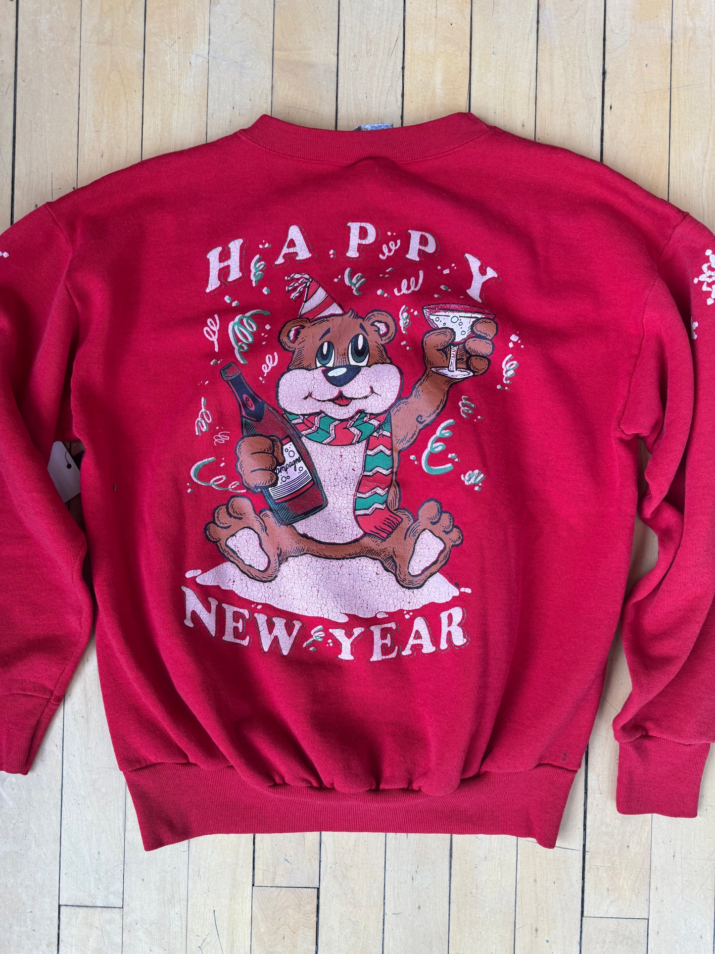 80'S/90'S VINTAGE CHRISTMAS BEAR CREW (XL)