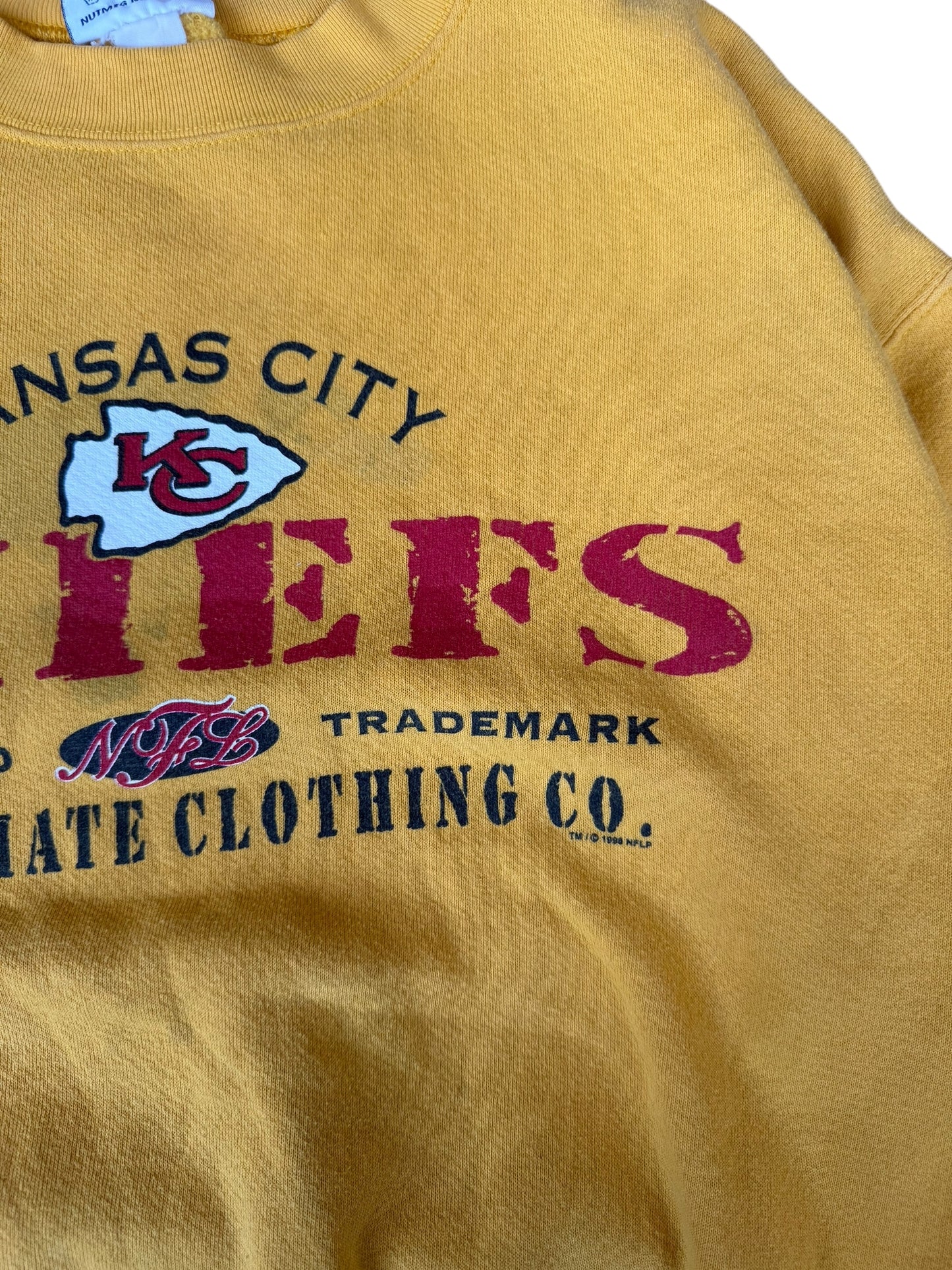 1998 LEE SPORT VINTAGE KANSAS CITY CHIEFS GOLD CREW (L)