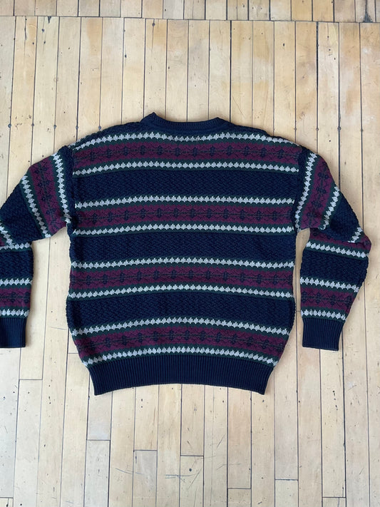 VINTAGE COTTON FAIR ISLE KNIT SWEATER (L)