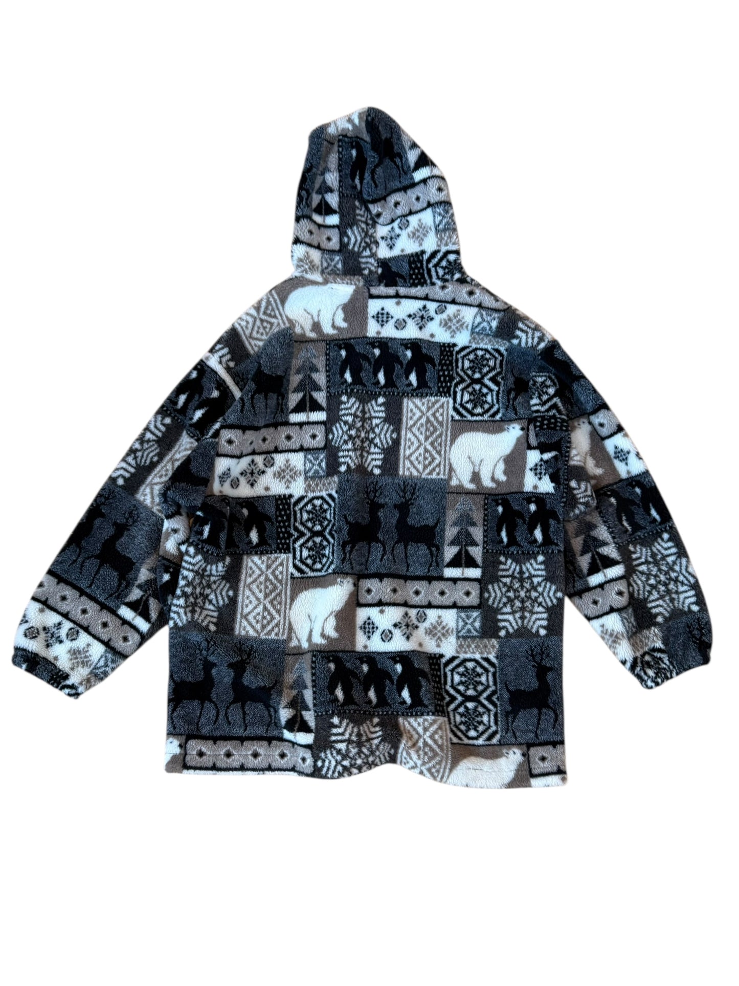 VINTAGE PENGUINS + DEER PATCHWORK SHERPA (XL/XXL)