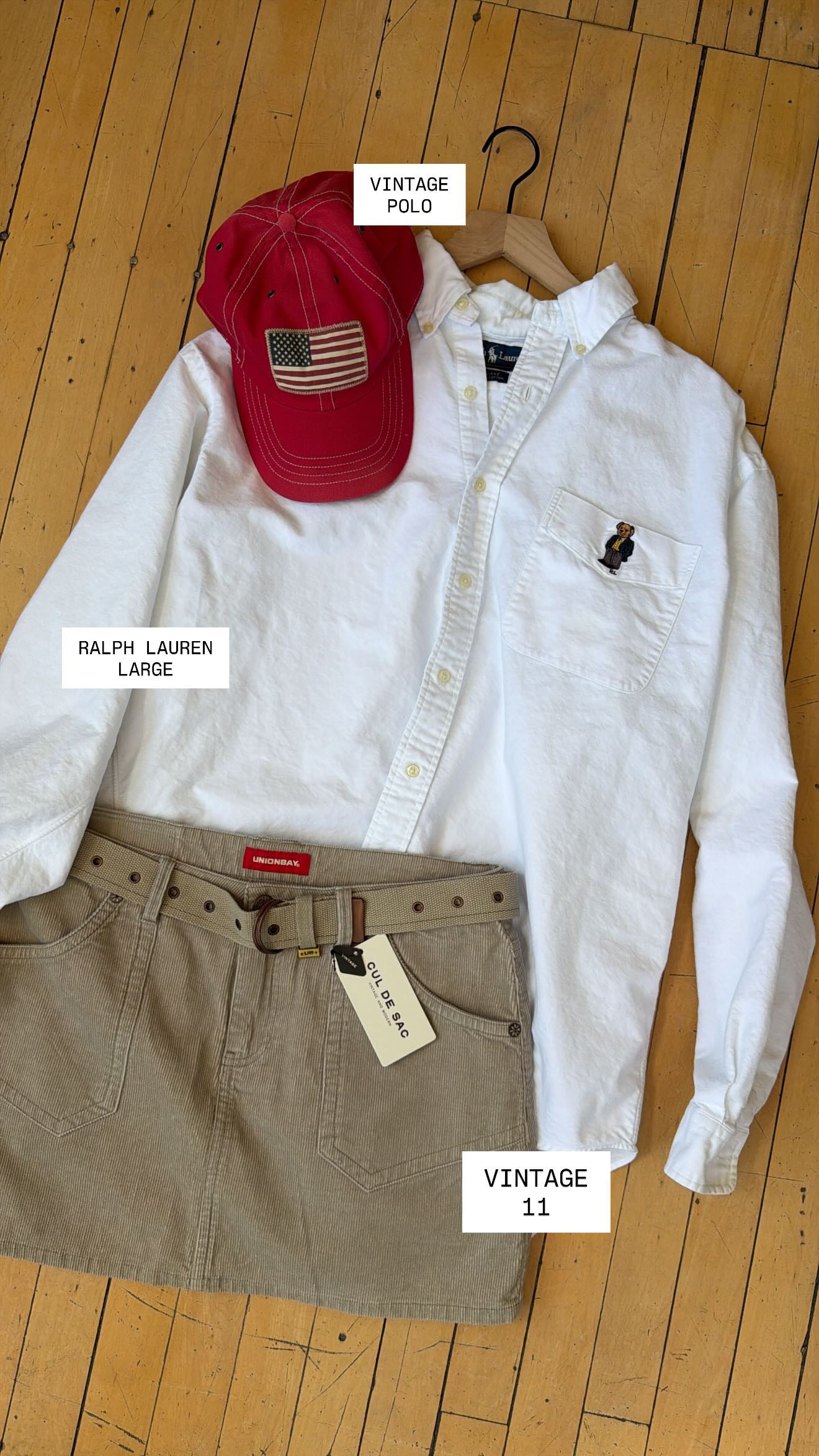 RALPH LAUREN POLO BEAR WHITE BUTTON UP (L)