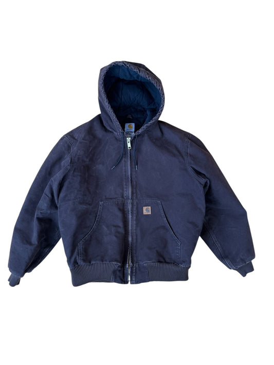 VINTAGE CARHARTT J130 DKB HOODED WORKWEAR JACKET (L)