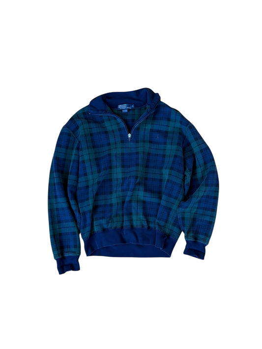 Y2K VINTAGE POLO PLAID PULLOVER (M)