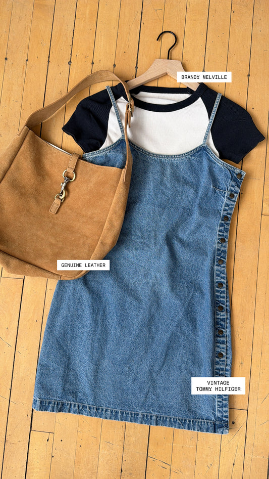 VINTAGE TOMMY HILFIGER DENIM BUTTON DRESS (S)