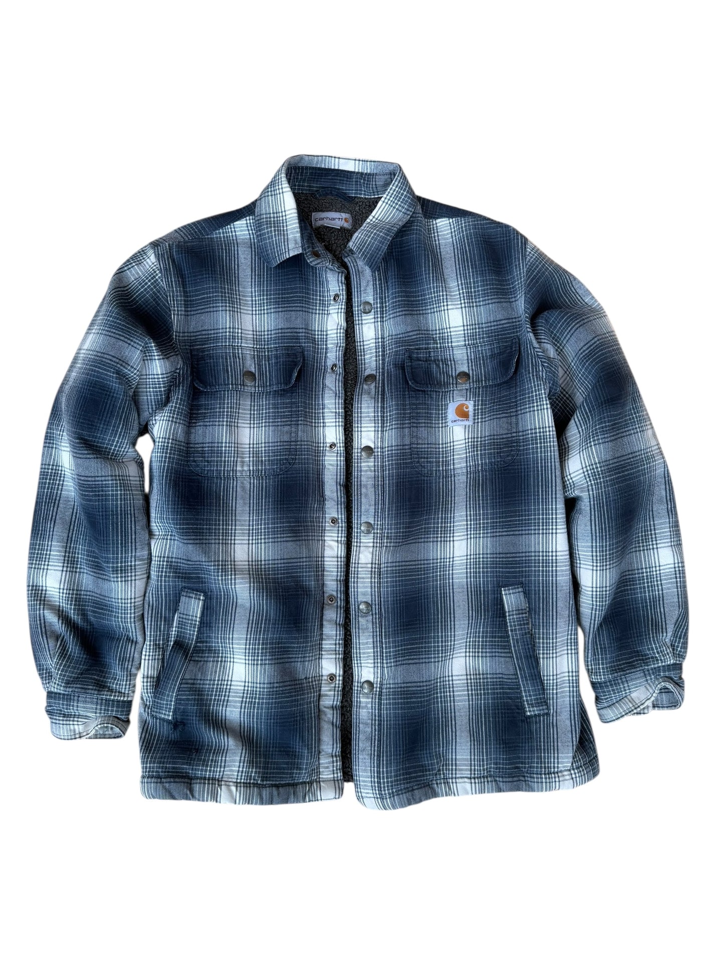 Y2K VINTAGE CARHARTT FLANNEL SHERPA LINED BUTTON UP (M)