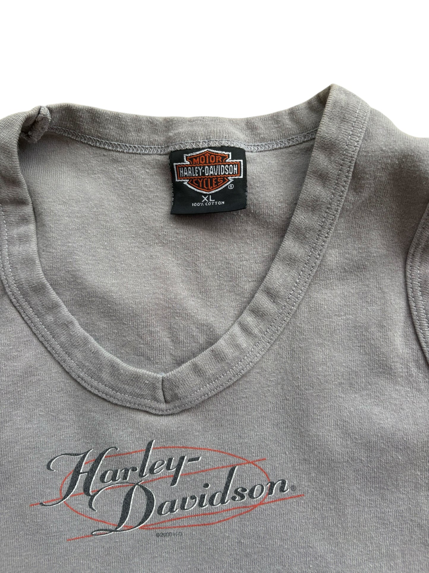 2000 Y2K VINTAGE HARLEY DAVIDSON GREY TANK (XL)