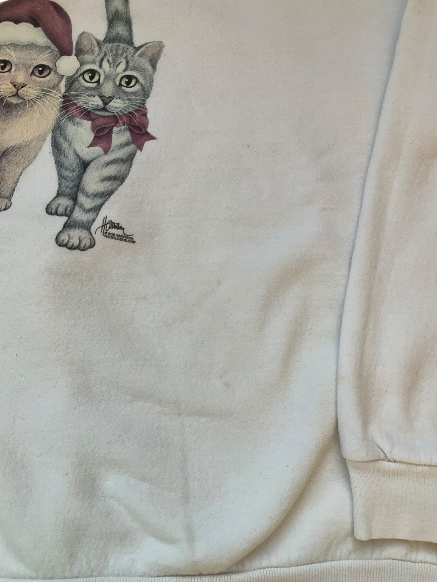 VINTAGE JERZEES KITTEN CHRISTMAS CREWNECK (L)