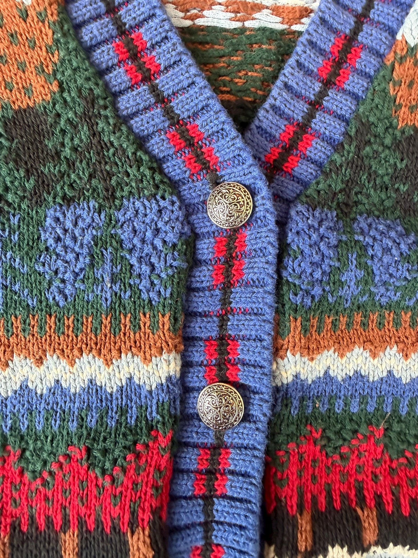 VINTAGE COTTON LANDSCAPE CARDIGAN (M)