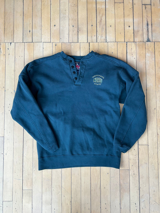 VINTAGE HEAVYWEIGHT NDSU HENLEY PULLOVER (M)