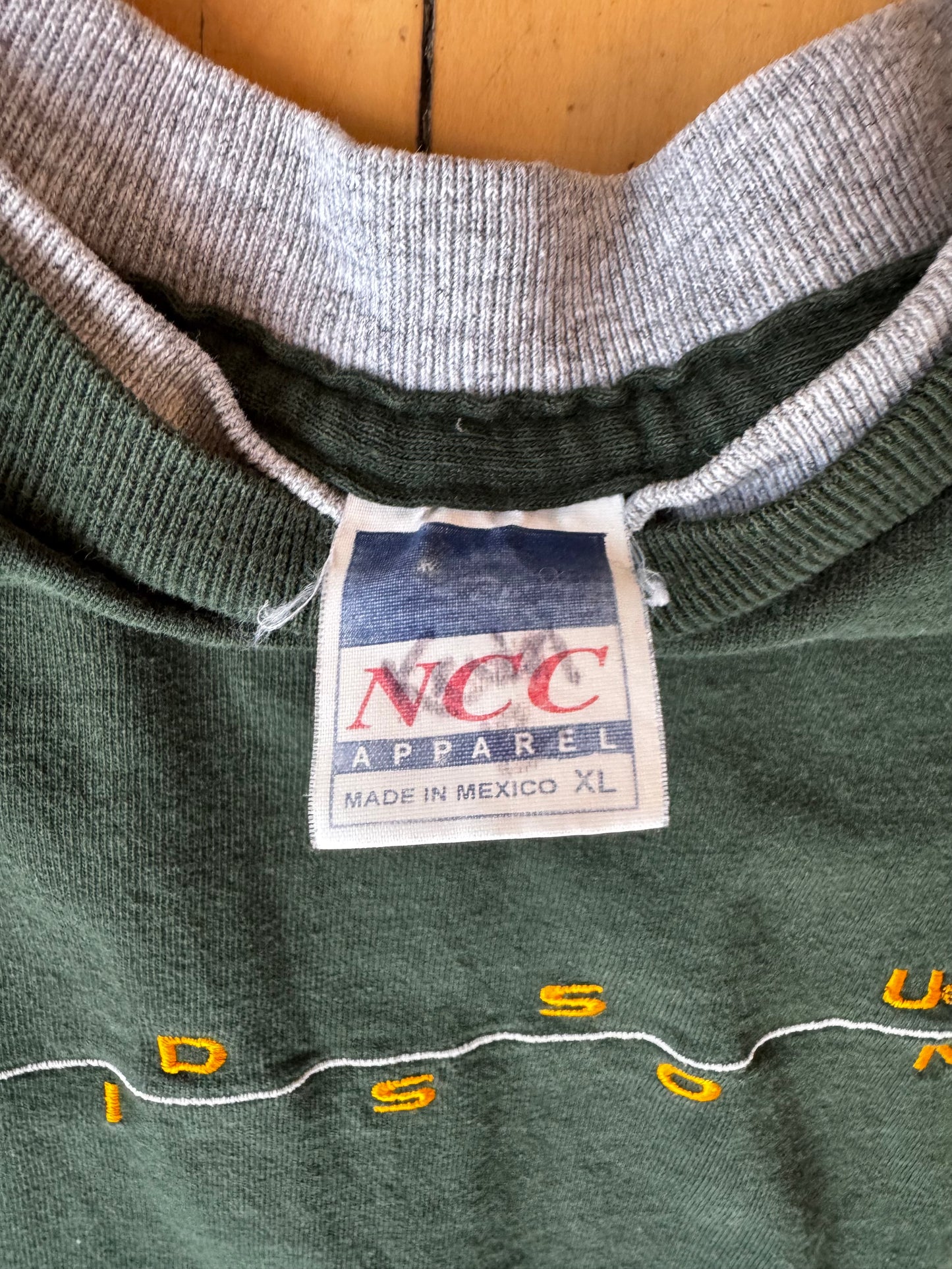 VINTAGE DOUBLE LAYER NDSU BION EMBROIDERED SPELLOUT TEE (XL)