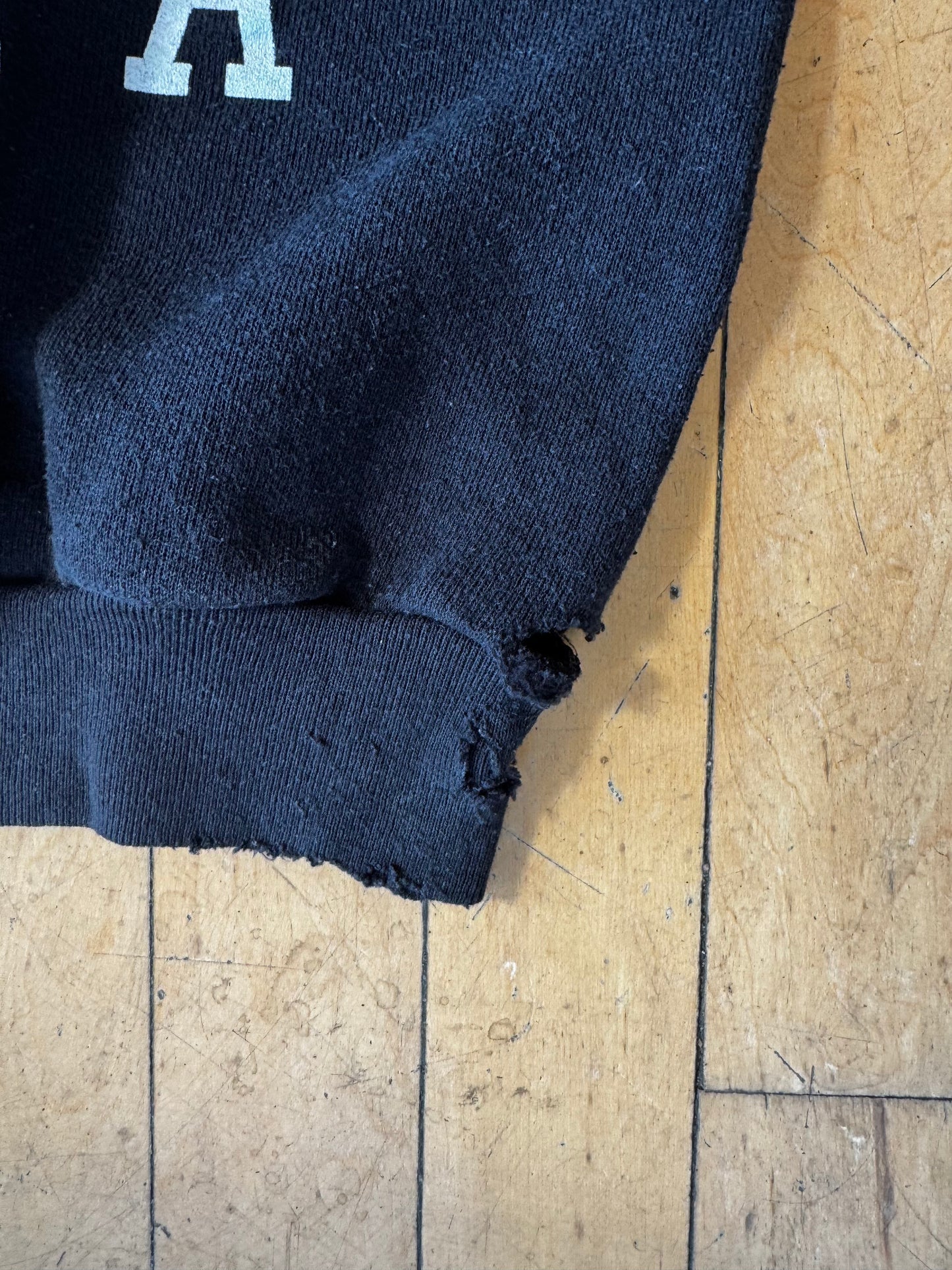 VINTAGE MADE IN USA MN VIKINGS PRINTED SPELLOUT CREW (L)