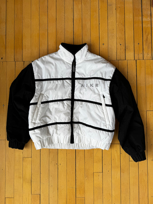 90'S VINTAGE NIKE SPELLOUT SLEEVE SWOOSH TRACK JACKET (L)