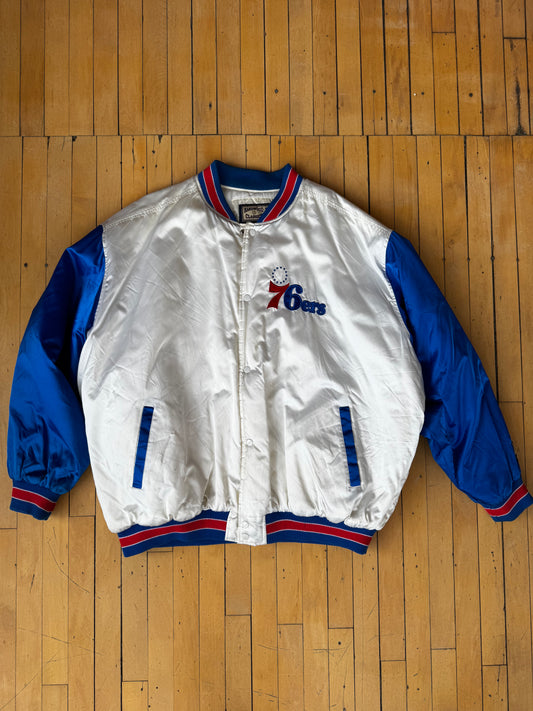 VINTAGE 76ERS SATIN BOMBER JACKET (XXXL)