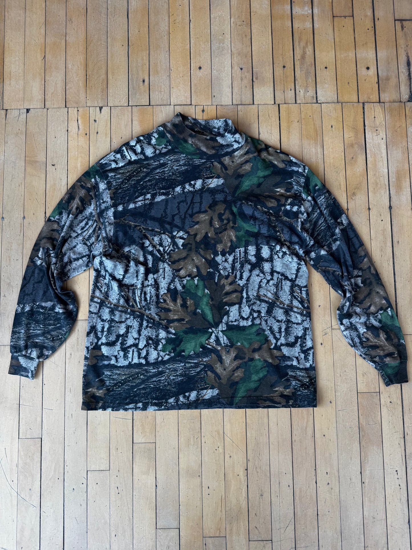 VINTAGE JERZEES MOCK NECK CAMO LS (XL)