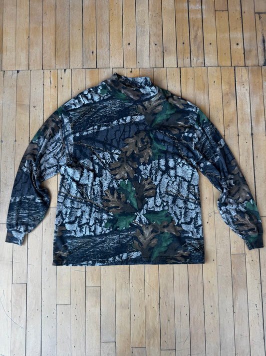 VINTAGE JERZEES MOCK NECK CAMO LS (XL)
