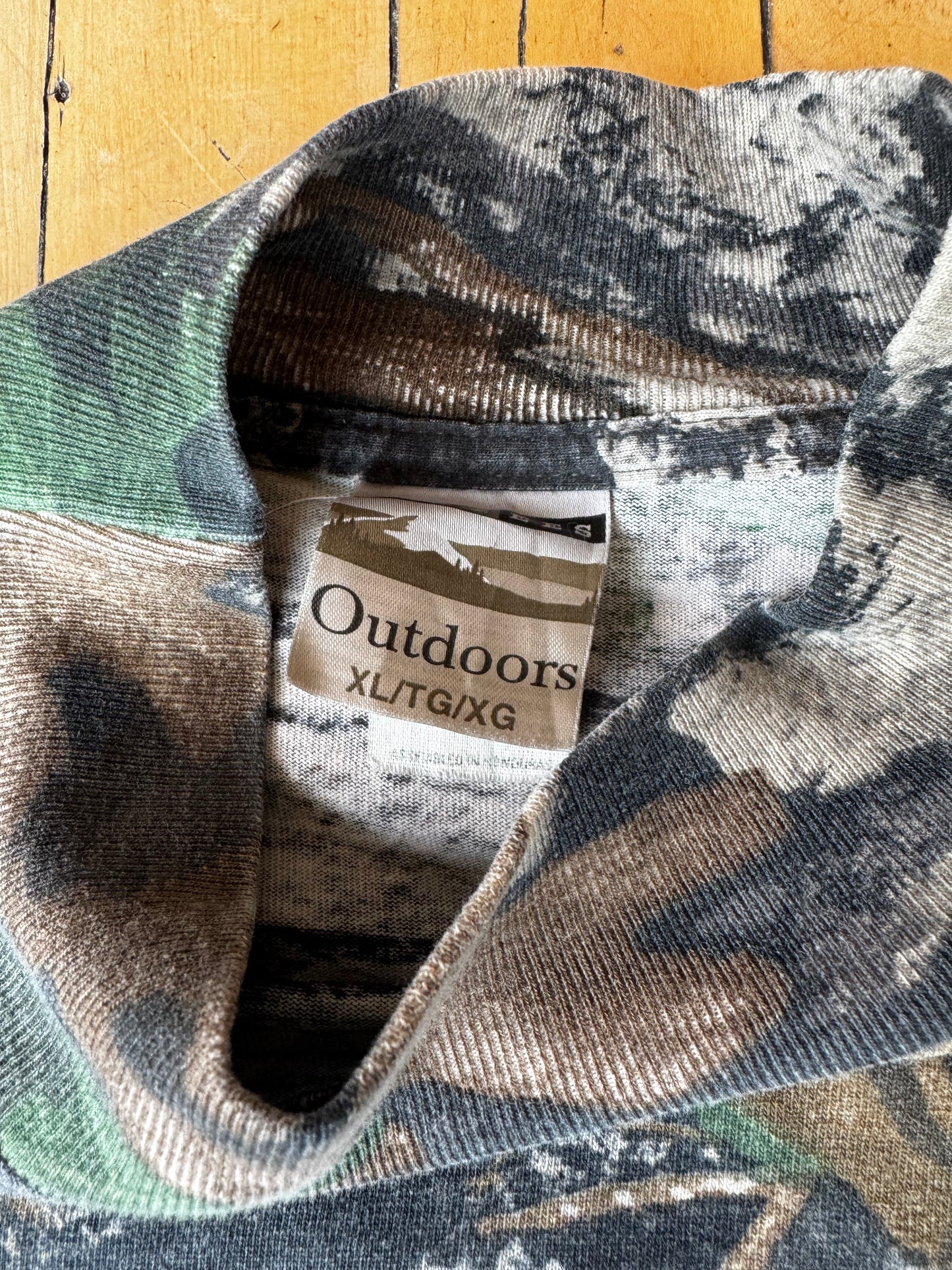 VINTAGE JERZEES MOCK NECK CAMO LS (XL)