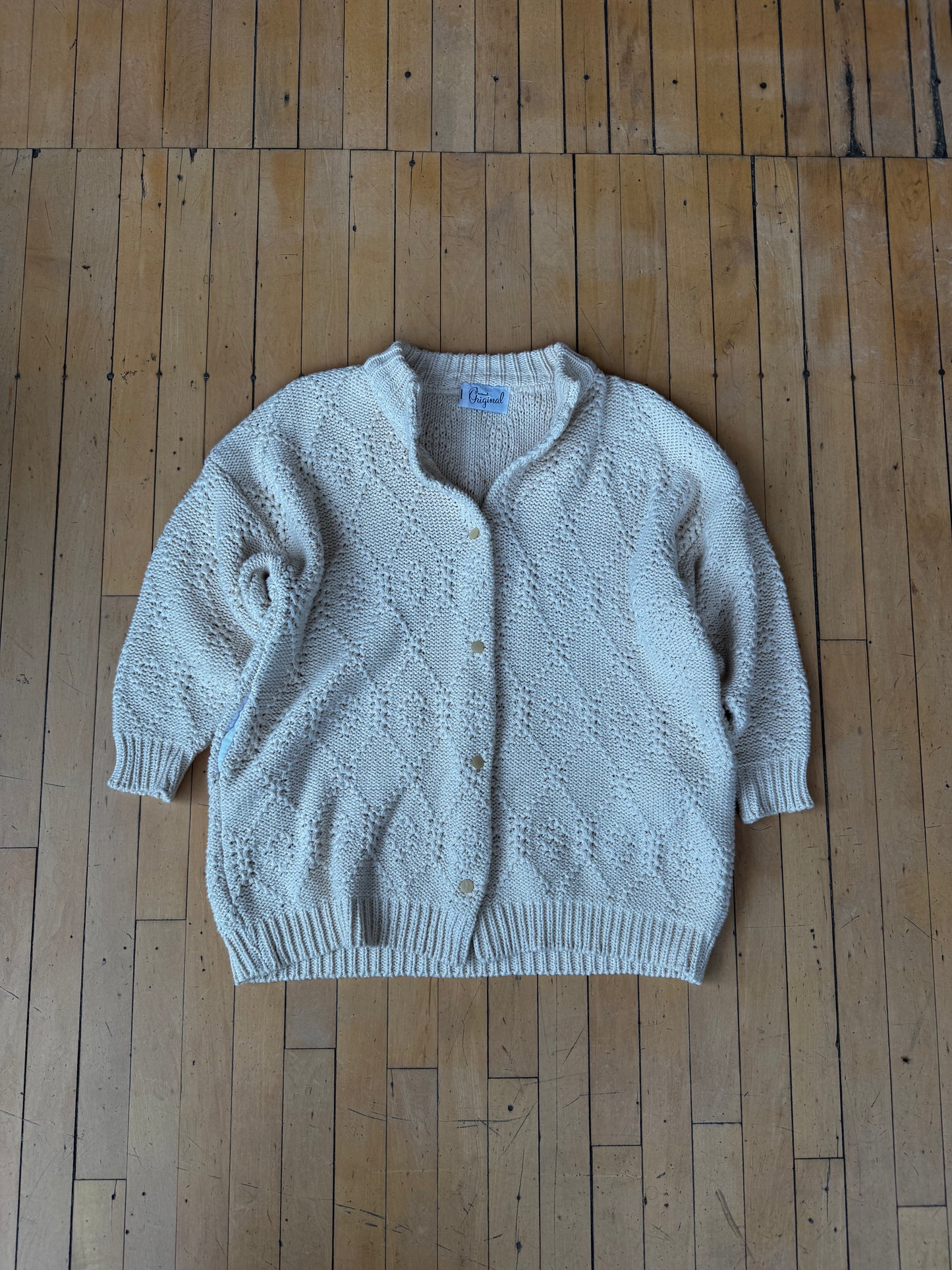 VINTAGE HEAVYWEIGHT COTTON SNAP CLOSURE CARDIGAN (L/XL)