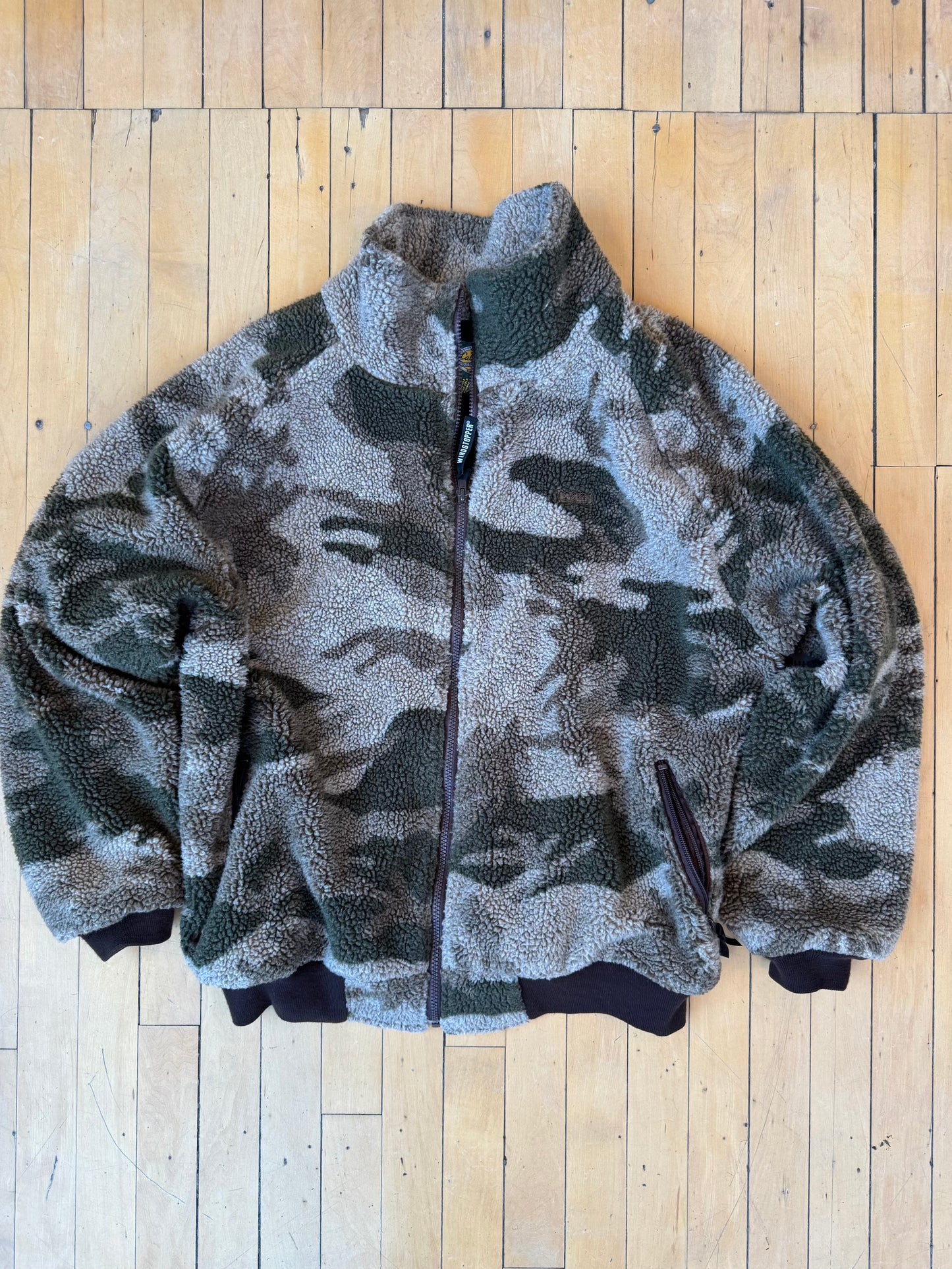 VINTAGE CABELA'S BERBER FLEECE CAMO ZIP UP (XL)