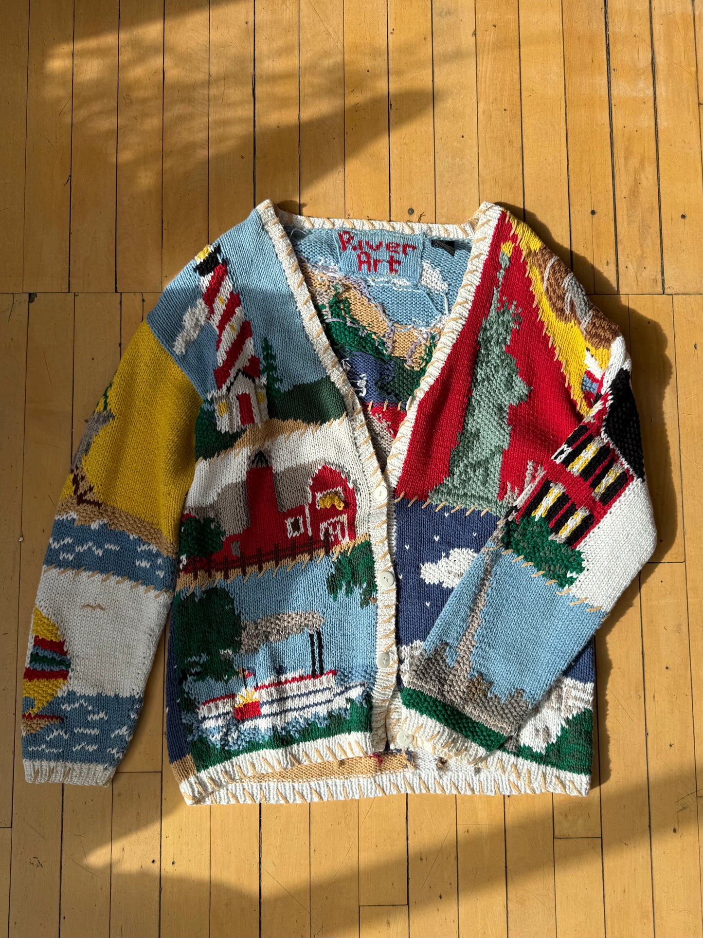 1995 VINTAGE AMERICANA COTTON CARDIGAN (L)
