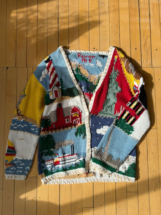 1995 VINTAGE AMERICANA COTTON CARDIGAN (L)
