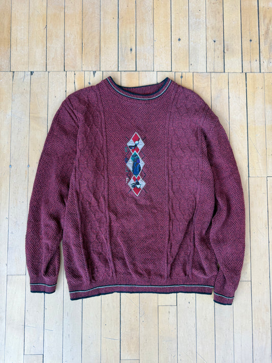 VINTAGE GOLF DIAMOND SPELLOUT SWEATER (L)