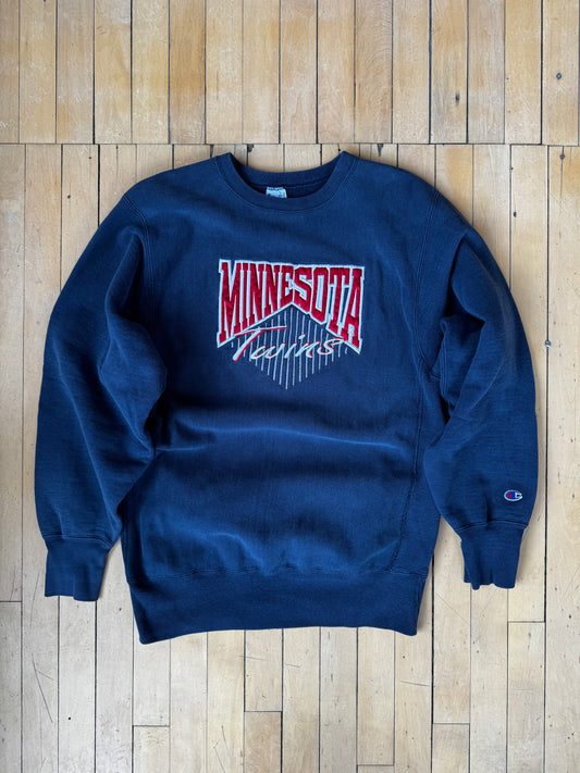 VINTAGE MINNESOTA TWINS EMBROIDERED CHAMPION CREWNECK (XL)