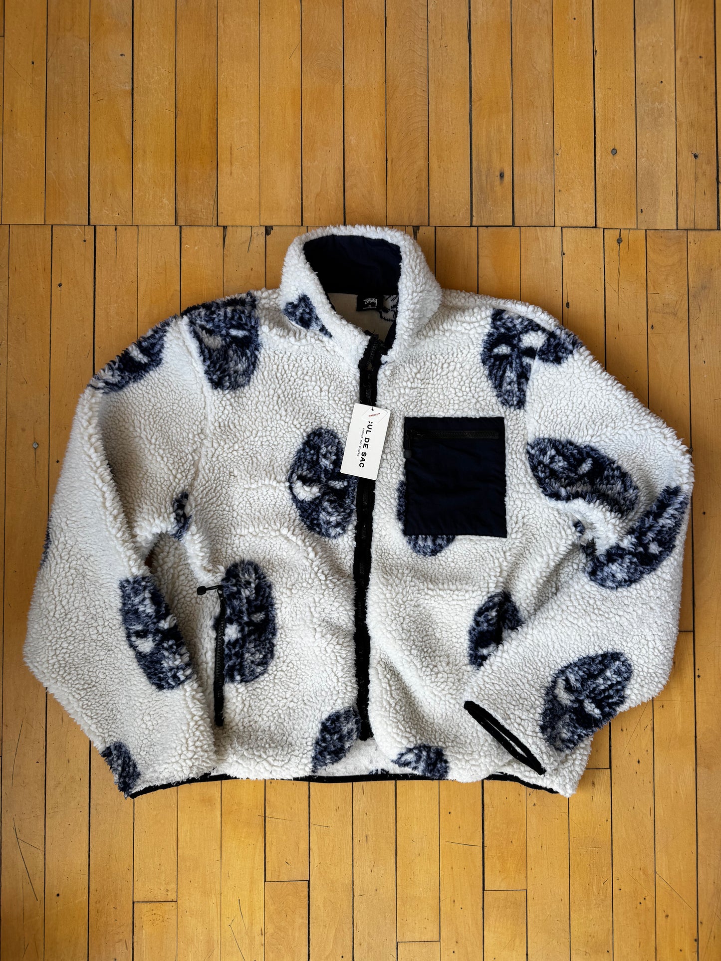 STUSSY MASK FLEECE JACKET (XL)