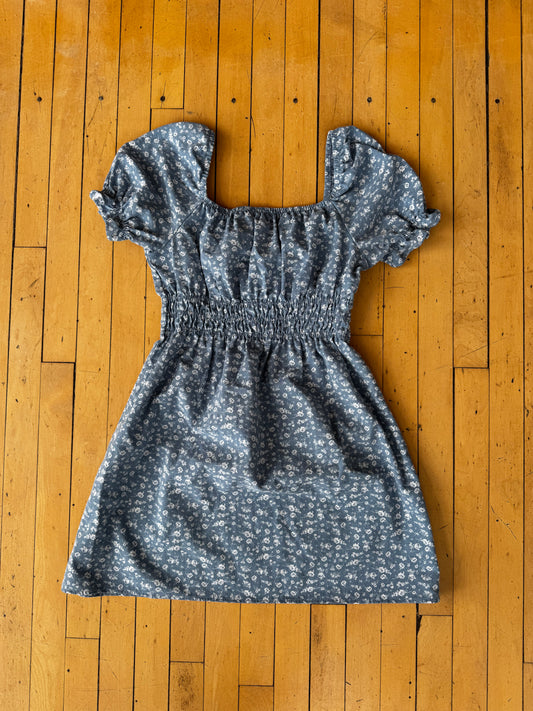 IRIS BLUE FLORAL DRESS (L)
