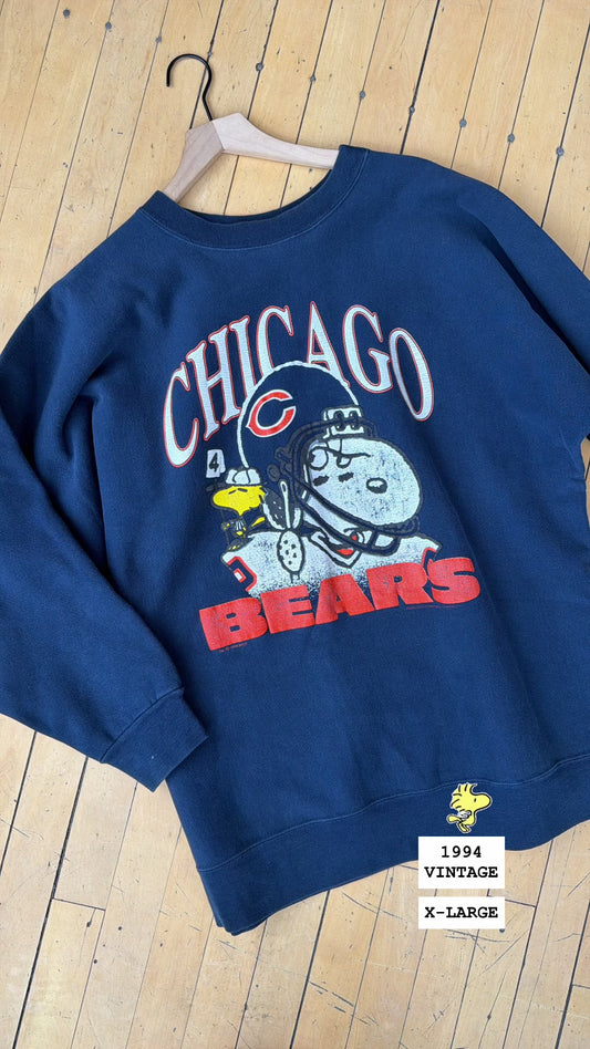 VINTAGE CHICAGO BEARS SNOOPY + WOODSTOCK CREW (XL)